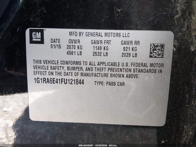 2015 CHEVROLET VOLT 1G1RA6E41FU121844 Photo 8