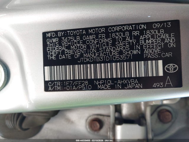 2013 TOYOTA PRIUS C JTDKDTB31D1053571 Photo 8