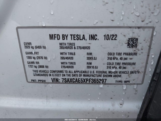 2023 TESLA MODEL X 7SAXCAE5XPF365297 Photo 8