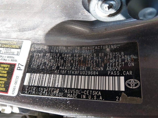 4T1BF1FK8FU029684 Toyota CAMRY SE