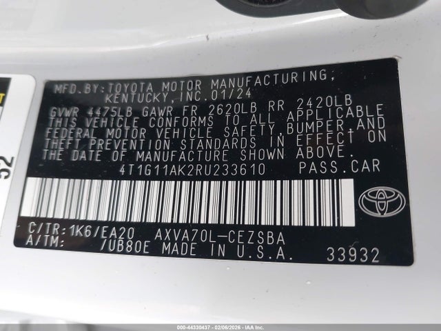 2024 TOYOTA CAMRY 4T1G11AK2RU233610 Photo 8