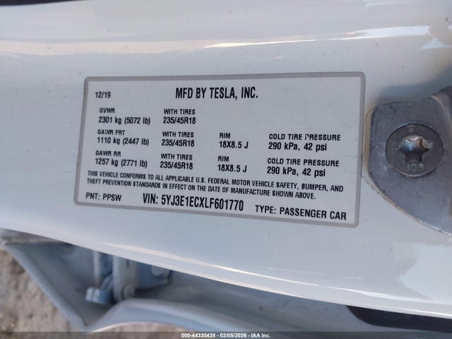 2020 TESLA MODEL 3 5YJ3E1ECXLF601770 Photo 8