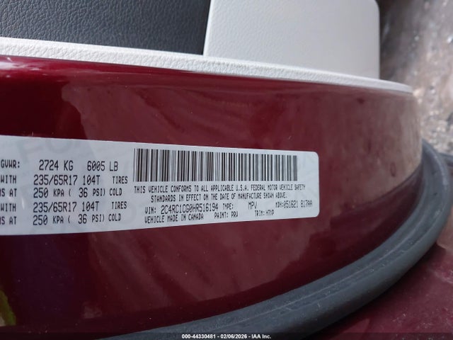 Aukcja sprzedaży 2017 Chrysler Pacifica Lx, vin: 2C4RC1CG0HR516194, numer aukcji: 44330481