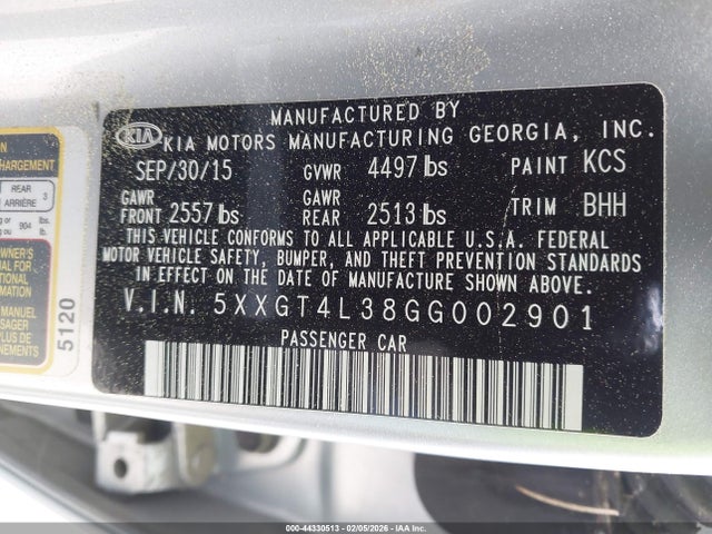 KIA Optima Lx 2016 5XXGT4L38GG002901 Image 9