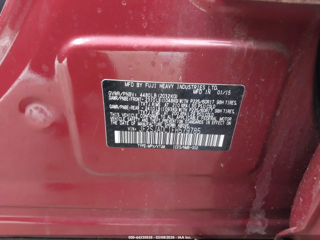 Subaru Forester 2.5i Premium 2015 JF2SJADC1FH579785 Image 9