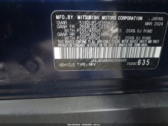 2024 MITSUBISHI OUTLANDER JA4J4VA80RZ059000 Photo 8