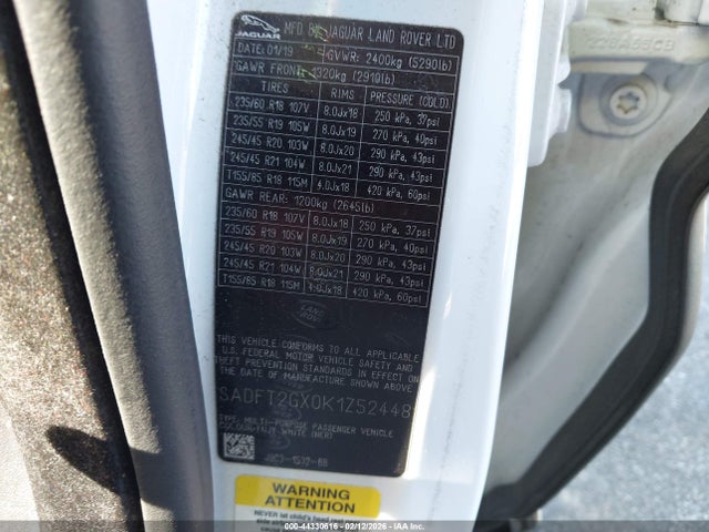 2019 JAGUAR E-PACE SADFT2GX0K1Z52448 Photo 8