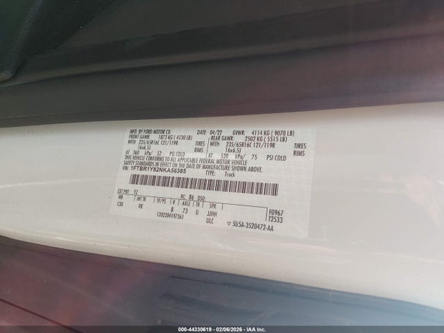 1FTBR1Y82NKA56385 Ford Transit-250