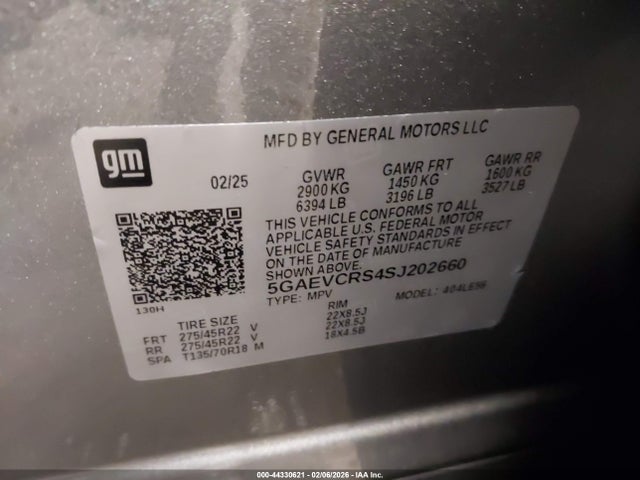5GAEVCRS4SJ202660 Buick Enclave Avenir Fwd