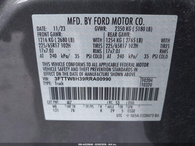 2024 FORD MAVERICK 3FTTW8H39RRA00990 Photo 8