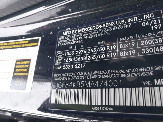 Продаж на аукціоні авто 2021 Mercedes-benz Gle 350 4matic, vin: 4JGFB4KB5MA474001, номер лоту: 44330688