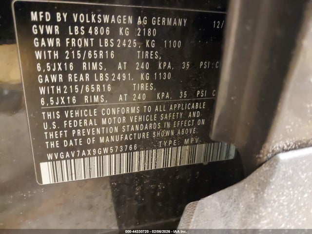 2016 VOLKSWAGEN TIGUAN WVGAV7AX9GW573766 Photo 8