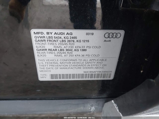 2019 AUDI Q5 WA1BNAFY9K2084205 Photo 8
