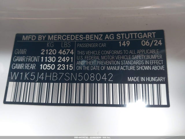 W1K5J4HB7SN508042 Mercedes-Benz Cla 250 Coupe 4matic