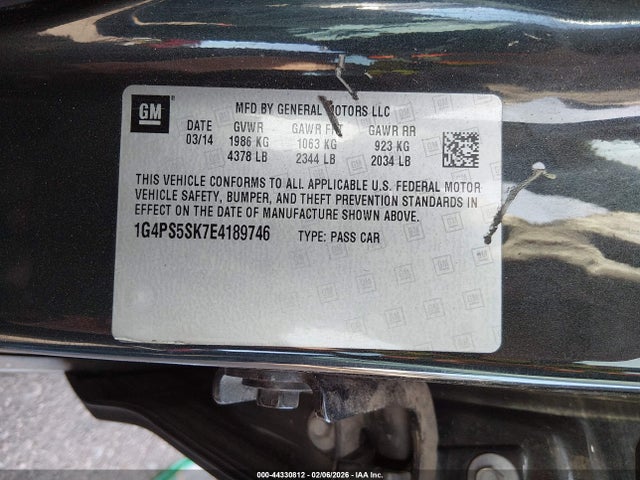 Aukcja sprzedaży 2014 Buick Verano Leather Group, vin: 1G4PS5SK7E4189746, numer aukcji: 44330812