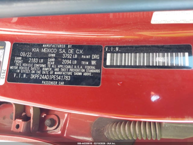 Продаж на аукціоні авто 2023 Kia Forte Lxs, vin: 3KPF24AD1PE541783, номер лоту: 44330816