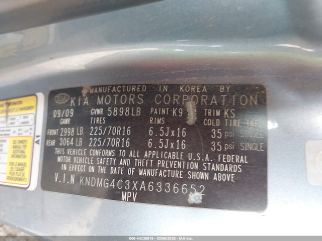 2010 KIA SEDONA KNDMG4C3XA6336652 Photo 8