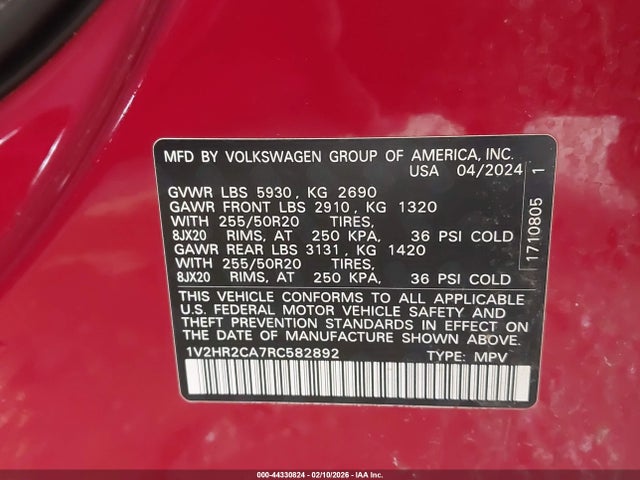 2024 VOLKSWAGEN ATLAS 1V2HR2CA7RC582892 Photo 8
