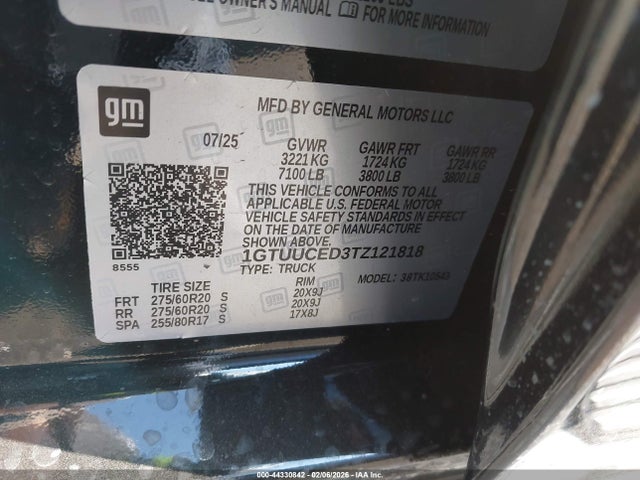 1GTUUCED3TZ121818 GMC SIERRA 1500