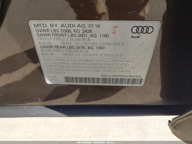2014 AUDI Q5 WA1LFAFPXEA083003 Photo 8