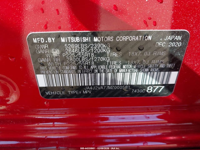 2021 MITSUBISHI OUTLANDER PHEV JA4J2VA77MZ000581 Photo 8