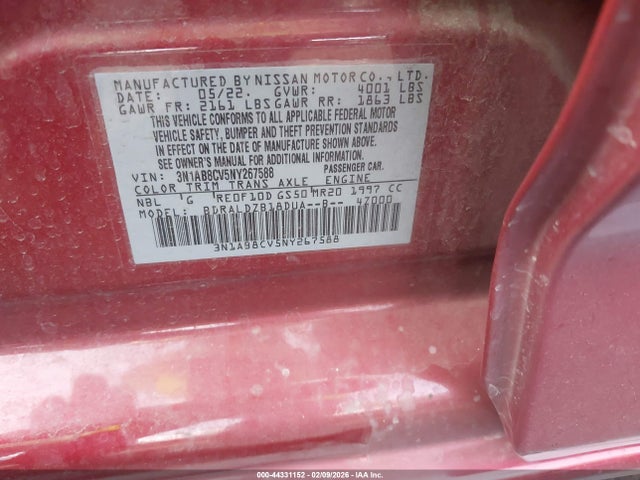 3N1AB8CV5NY267588 Nissan Sentra Sv Xtronic Cvt