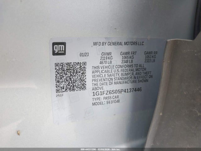 1G1FZ6S05P4137446 Chevrolet Bolt Euv Fwd Premier