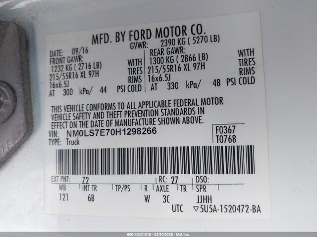 Ford Transit Connect Xl 2017 NM0LS7E70H1298266 Image 9