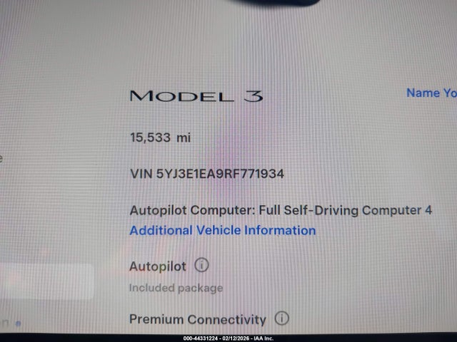 Aukcja sprzedaży 2024 Tesla Model 3 Long Range Dual Motor All-wheel Drive/rear-wheel Drive, vin: 5YJ3E1EA9RF771934, numer aukcji: 44331224