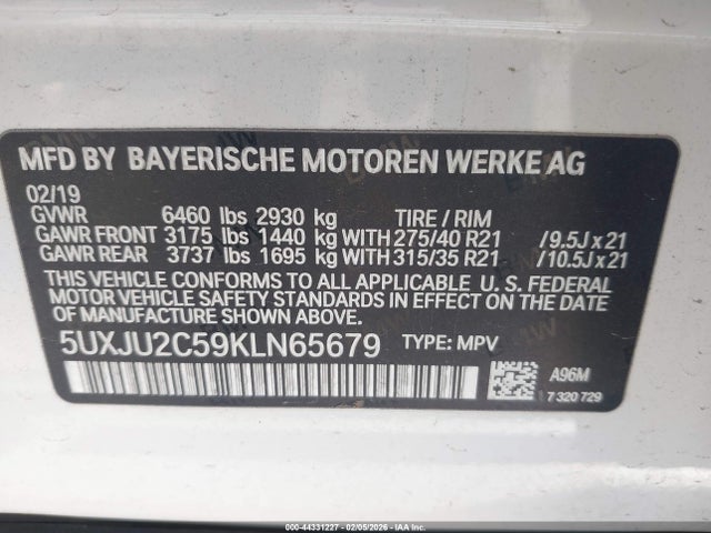 5UXJU2C59KLN65679 BMW X5 Xdrive50i