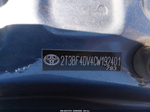 Aukcja sprzedaży 2012 Toyota Rav4, vin: 2T3BF4DV4CW192401, numer aukcji: 44331276