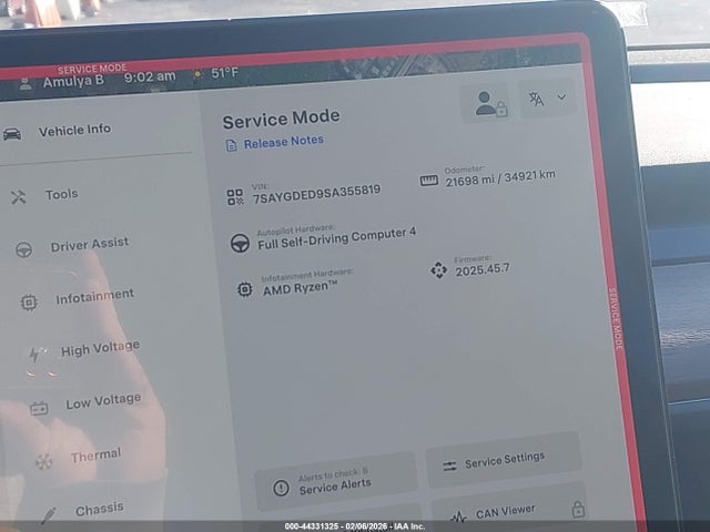 2025 TESLA MODEL Y 7SAYGDED9SA355819 Photo 6