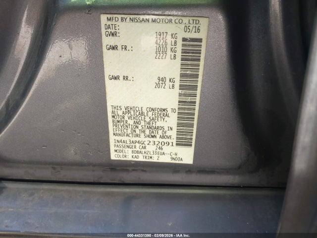 Nissan Altima 2.5 Sr 2016 1N4AL3AP4GC232091 Image 9