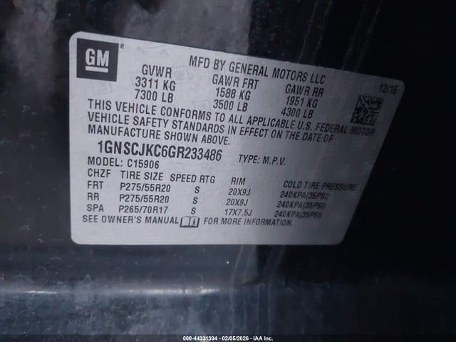 Chevrolet Suburban Ltz 2016 1GNSCJKC6GR233486 Image 9