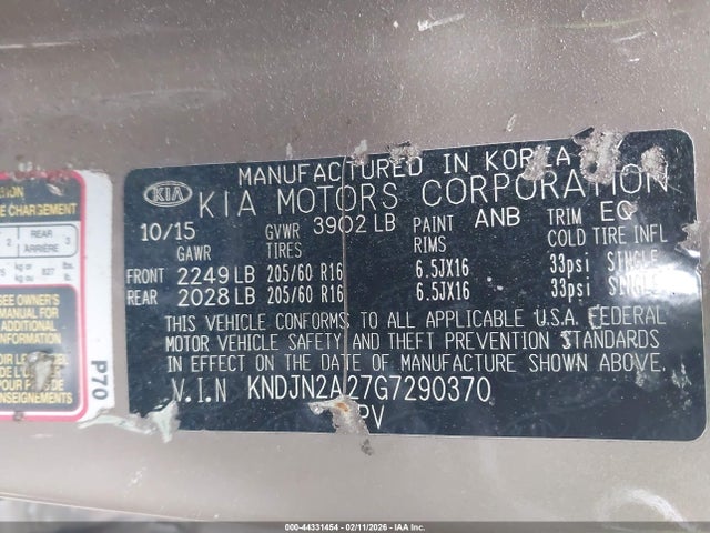 KNDJN2A27G7290370 KIA Soul