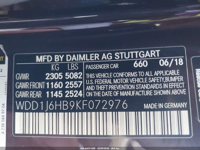 Mercedes-Benz E 450 2019 WDD1J6HB9KF072976 Image 9