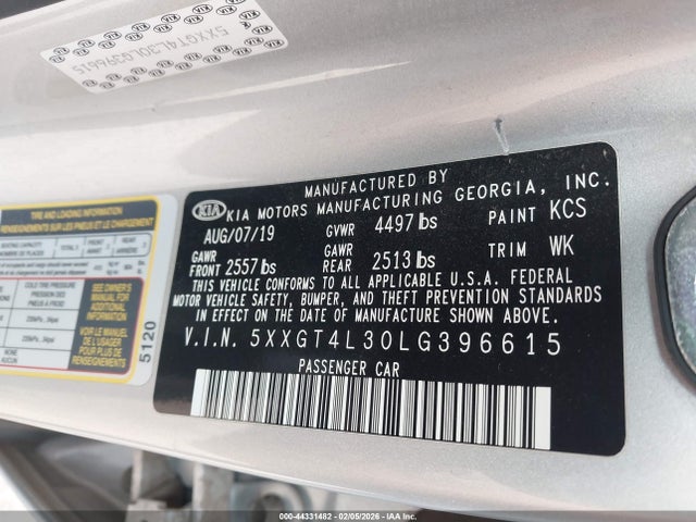 5XXGT4L30LG396615 KIA Optima Lx