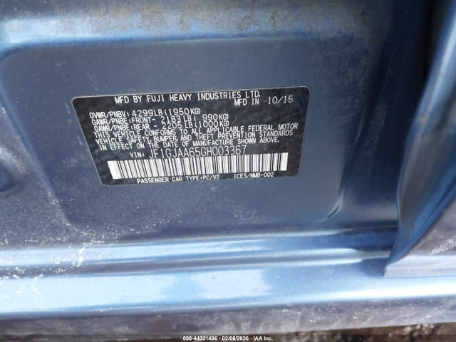 44331496 :رقم المزاد ، JF1GJAA65GH003367 vin ، 2016 Subaru Impreza 2.0i مزاد بيع