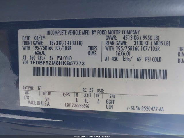 Ford Transit-350 Cab 2017 1FDBF9ZM8HKB57773 Image 9