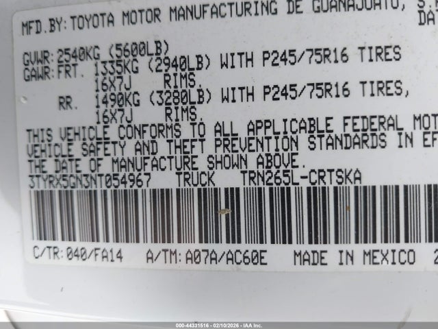 Toyota Tacoma Sr 2022 3TYRX5GN3NT054967 Image 9