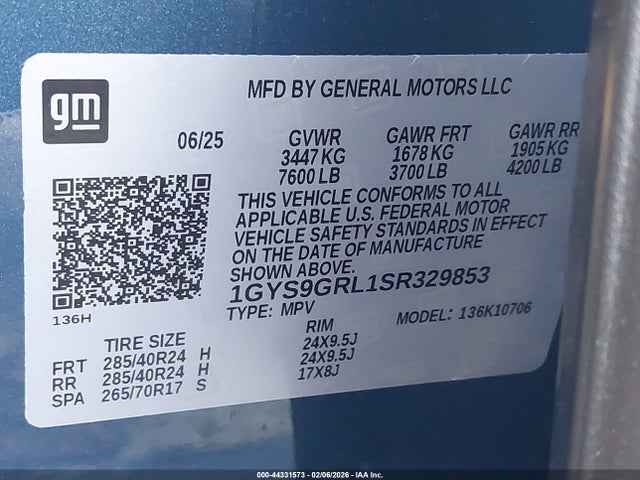 2025 CADILLAC ESCALADE 1GYS9GRL1SR329853 Photo 8