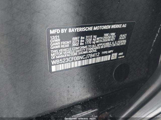 2022 BMW IX WB523CF08NCJ78412 Photo 8