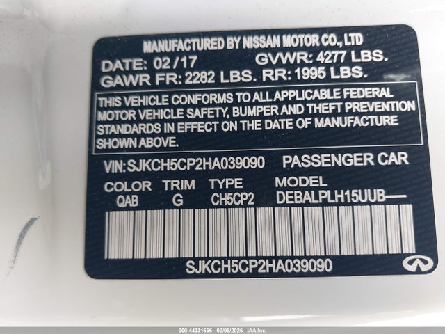 SJKCH5CP2HA039090 Infiniti QX30