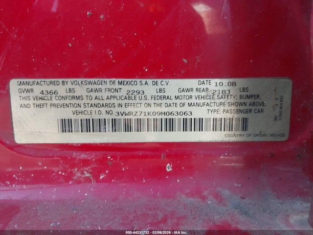 Продаж на аукціоні авто 2009 Volkswagen Jetta Se, vin: 3VWRZ71K09M063063, номер лоту: 44331732