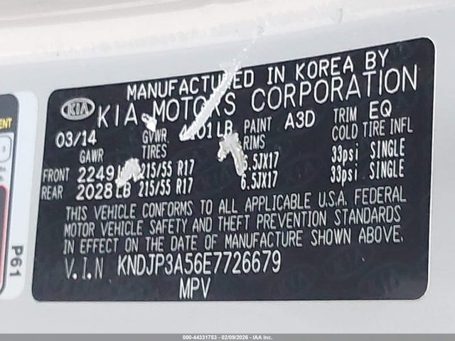 KIA SOUL + 2014 KNDJP3A56E7726679 Image 9