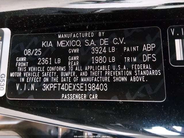 KIA K4 Lx 2025 3KPFT4DEXSE198403 Image 9