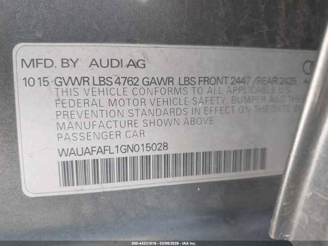 2016 AUDI A4 WAUAFAFL1GN015028 Photo 8