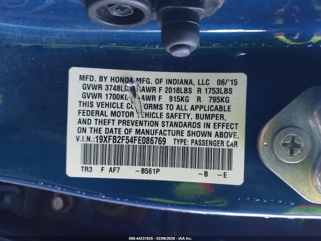 Honda Civic Lx 2015 19XFB2F54FE086769 Image 9