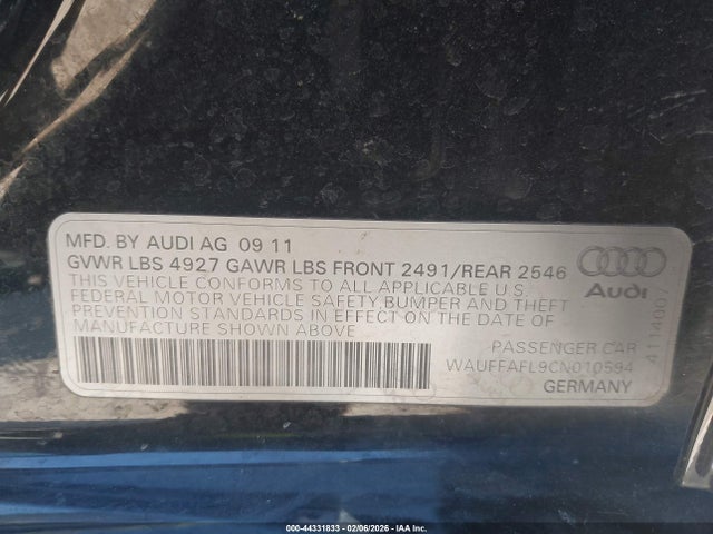 2012 AUDI A4 WAUFFAFL9CN010594 Photo 8