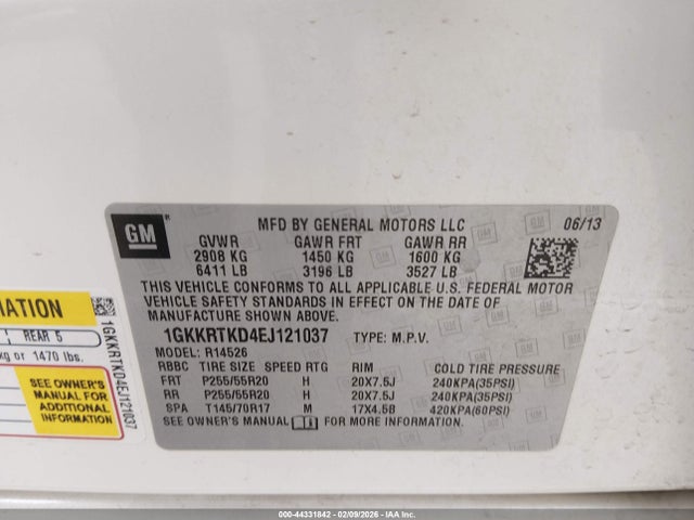 Продажа на аукционе авто 2014 Gmc Acadia Denali, vin: 1GKKRTKD4EJ121037, номер лота: 44331842